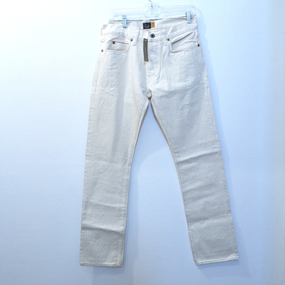 J Crew 484 Slim Fit Jeans Size 30 X 32, Creme Wheat, Button Fly, 100% Cotton NWT - Picture 1 of 16